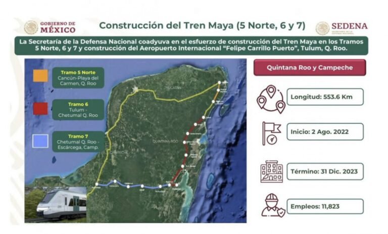 ASEGURA LA SEDENA NO TENER ADEUDOS CON TRANSPORTISTAS DE BALASTO PARA EL TREN MAYA